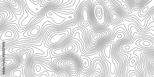 Abstract Topographic Map in Contour Line Light Topographic White seamless texture. Topography map pattern, Geographic curved, vector illustration.