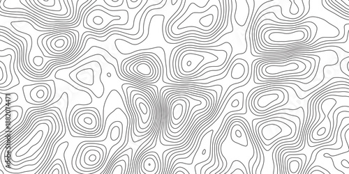 Abstract Topographic Map in Contour Line Light Topographic White seamless texture. Topography map pattern, Geographic curved, vector illustration.