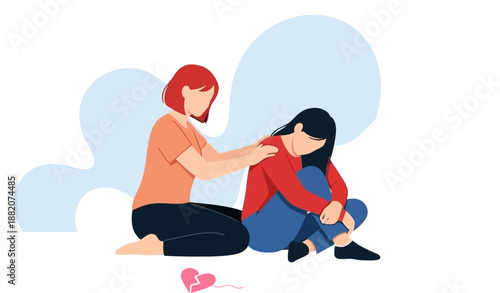 Woman Comforts Friend in Distress Empathy Support and Healing After Heartbreak