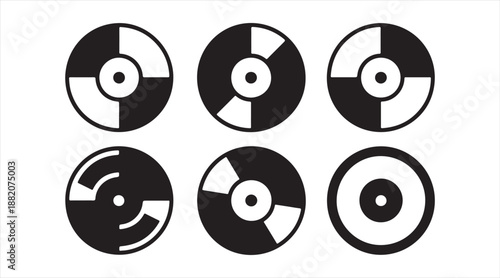 Optical disc symbols collection for music and data technology