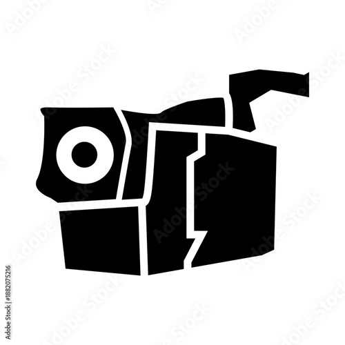 black video recorder glyph icon vector