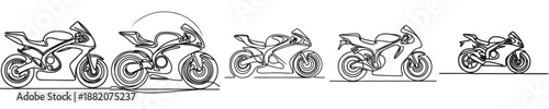 vector with continuous line style of motorbike