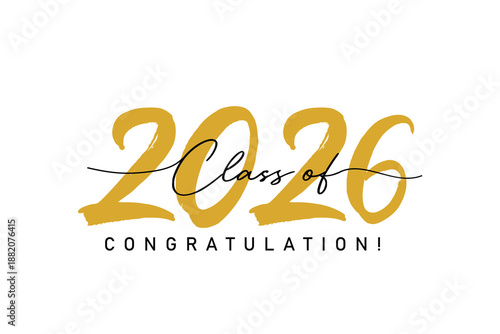 Class of 2025 for greeting, invitation card. high school or college graduate