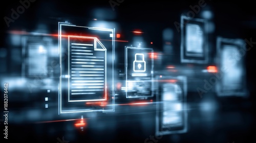 A secure contract supports management as a document begins to glow protecting confidential information through careful control and trust in structured systems