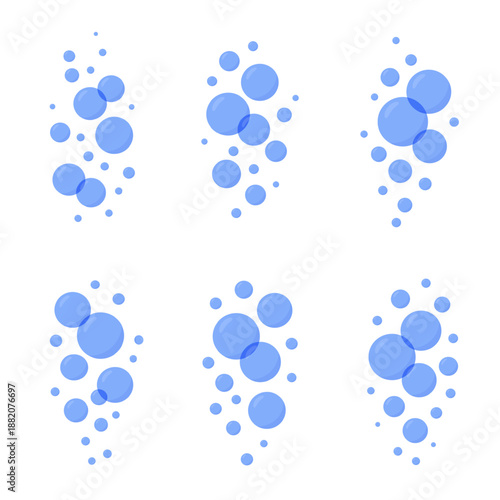 Soft transparent bubbles. Abstract water circles for hygiene, bath and cosmetic design