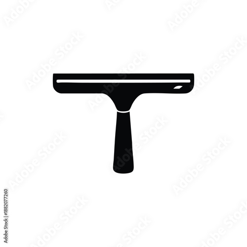 Black and white squeegee icon simple window cleaning tool vector illustration for cleaning services and hygiene concepts