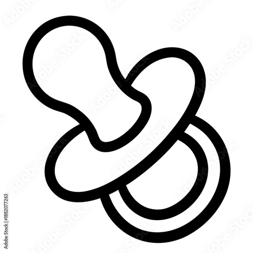 Baby pacifier line icon. Outline vector illustration of a soother isolated on transparent background. Symbol of childcare and newborn accessories.