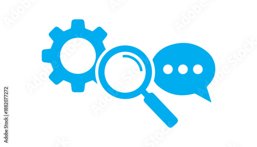 Search, Chat and Gear Icons for Web, App and UI Design