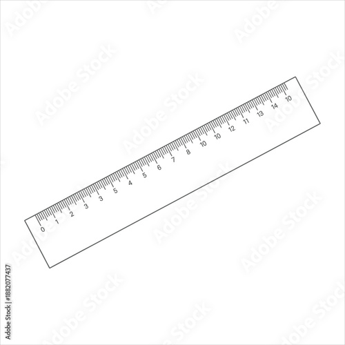 A transparent plastic ruler with measurement markings