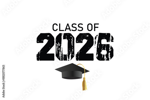 Class of 2025 for greeting, invitation card. high school or college graduate