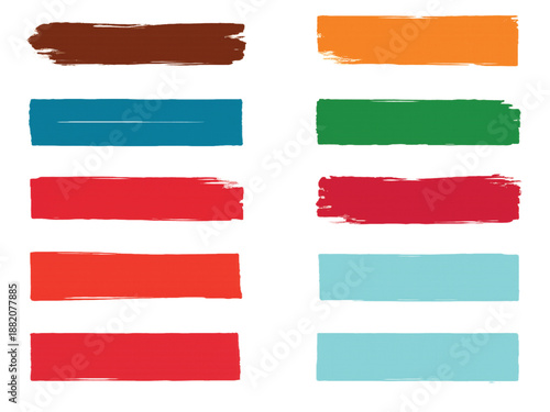 Colorful paint strokes. Set of colorful brush strokes, lines, Brush stain. Rectangle brush collection. Grungy brushes collection. permanent marker pen stroke set Vector black paint brush