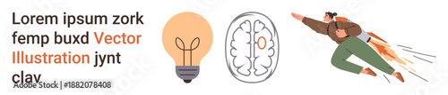 Creativity, innovation, problem-solving, brain health, personal growth, visionary thinking. Image features a light bulb, brain outline and superhero. Creativity and innovation concept