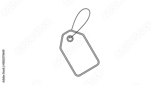 Minimalist Thin Line Price Tag Icon Black Stroke for E Commerce Design