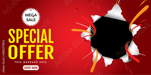 Colorful discount sale podium. Special offer composition.