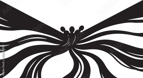 Stylized illustration of people joining hands in unity concept