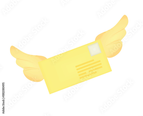 Letter with wings. vector illustration