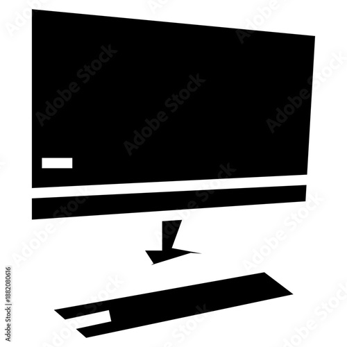 lcd monitor with lcd screen glyph icon