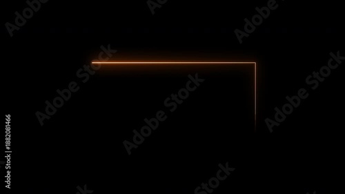 Neon Light Rectangle Drawing Animation on Dark Background
