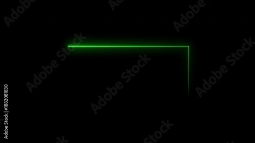 Neon Light Rectangle Drawing Animation on Dark Background