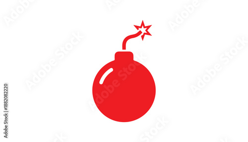 Red Bomb Icon for Warning, Alert and Game UI Design