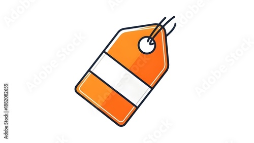Vibrant Orange Flat Price Tag Icon Isolated High Quality Vector