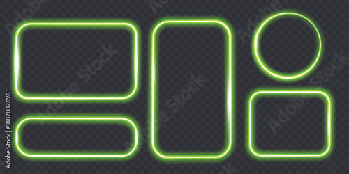 Liquid glass smartphone interface isolated. White ui light frame square and circle banner with shine stroke. Control center widget for smartphone and web app, vector illustration.