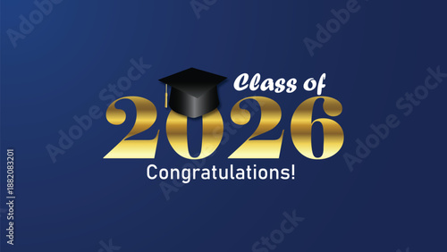 Class of 2025 for greeting, invitation card. high school or college graduate