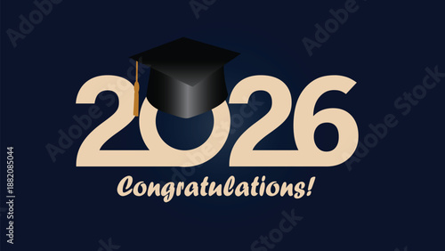 Class of 2025 for greeting, invitation card. high school or college graduate