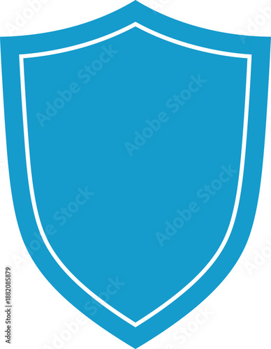 Bright Blue Security Shield Icon for Safety and Data Protection