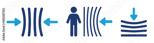 Conceptual Illustration of Pressure Applied to Person and Structure Showing Strength Resilience and Resistance Isolated Vector Illustration on White Background