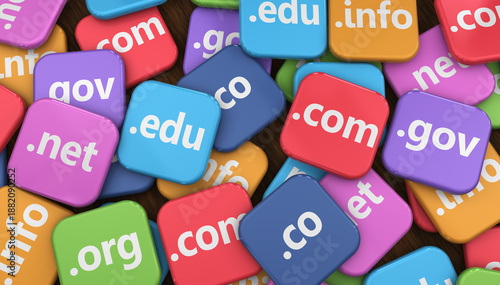 Internet Domain Name Registration Website Hosting Concept