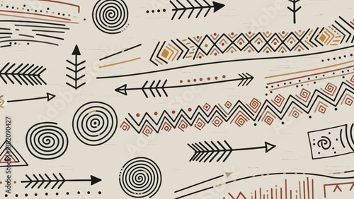 Hand Drawn Arrows and Geometric Shapes.