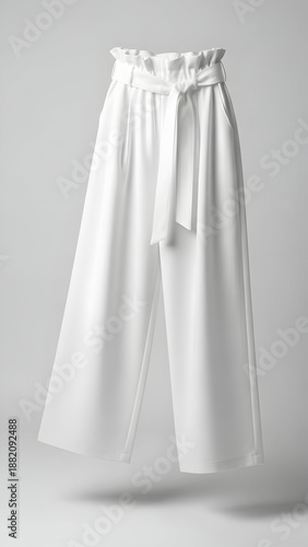 Wallpaper Mural White Wide Leg Pants with Belt Fashion. Torontodigital.ca