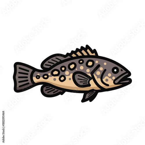Brown Trout Fish Side View Illustration