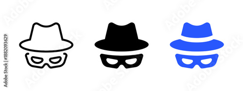 Incognito Mask And Hat Symbolize Anonymous Browsing Online Privacy And Secure Internet Vector Concept Of Concealing Identity Behind Mask For Internet Security Shielding