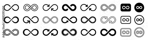 Infinity Symbol In Various Styles And Designs For Endless Possibilities Uninterrupted Flow And Continuous Loop Represents Forever Love Or Boundless Opportunity
