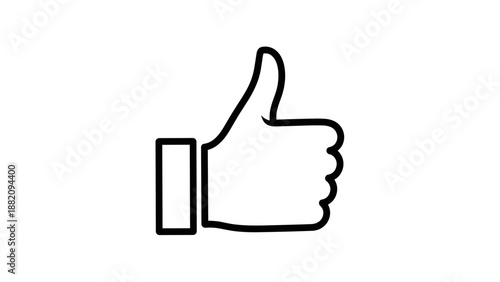 Thumbs Up Hand Gesture Approval Icon.