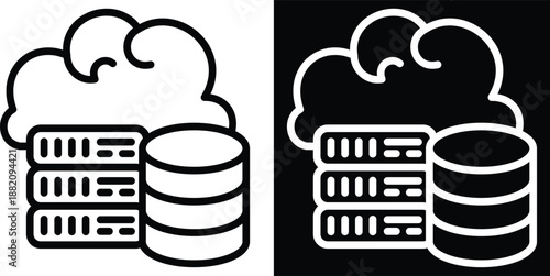 hosting Two-tone version in black and white background