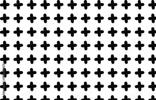 Black plus signs arranged in a grid pattern on white background.