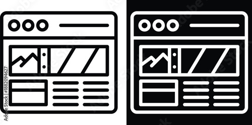 layout Two-tone version in black and white background