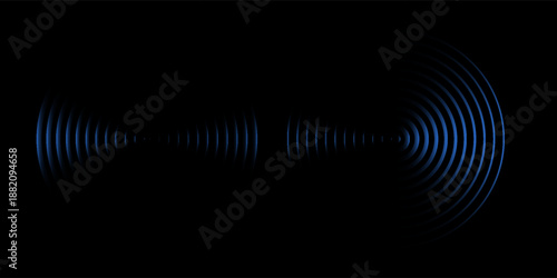 Radio Wave illustration effects on Green Screen background. circle waves in white background.