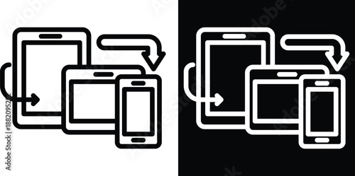 responsive Two-tone version in black and white background