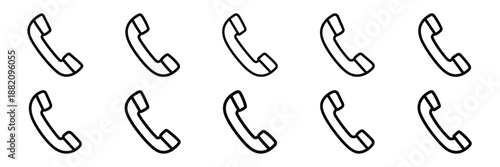 set of vector support voice call icon. Customer service editable line icons set.
