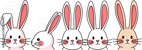 Easter sunday celebration with adorable cartoon bunnies