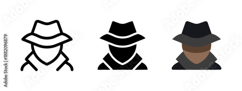 Mysterious Person In Fedora Hat And Trench Coat Symbol Of Anonymity Secret Identity Or Private Detective Vector Illustration Of Anonymous Character In Disguise Concealing Face