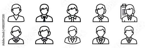 set of vector customer care solution icon. Customer service editable line icons set.