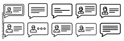 set of vector customer service message icon. Customer service editable line icons set.