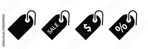 Price tag with discount sale promotion to reduce product value and price with special offer for business marketing strategy to gain customer loyalty shopping