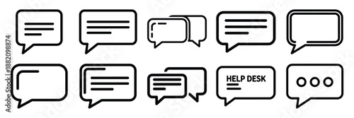 set of vector help desk communication icon. Customer service editable line icons set.