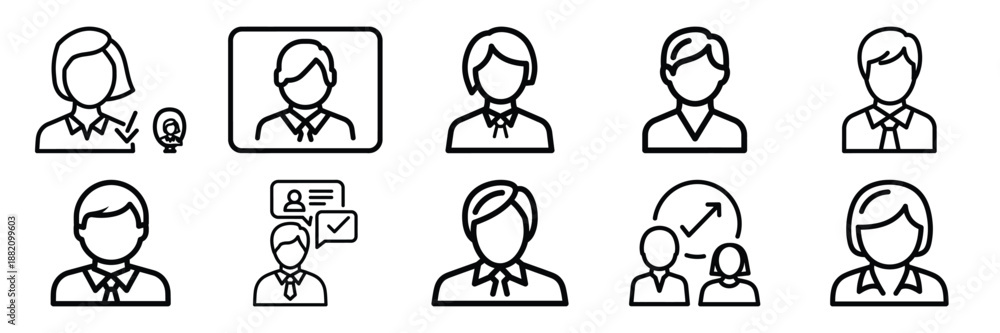 Obraz premium set of vector service response tracking icon. Customer service editable line icons set.